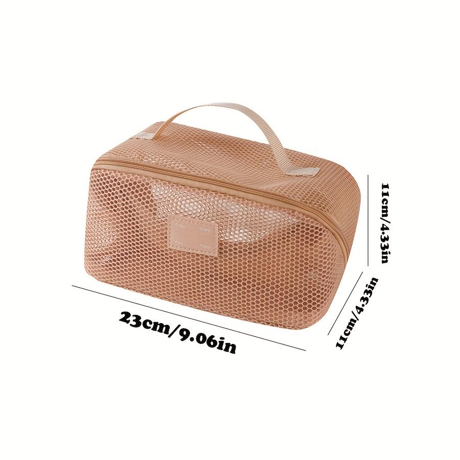 Large Capacity Transparent Mesh Cosmetic Bag, Multi-Functional Makeup Organizer Pouch with Zipper, Portable Toiletry Storage