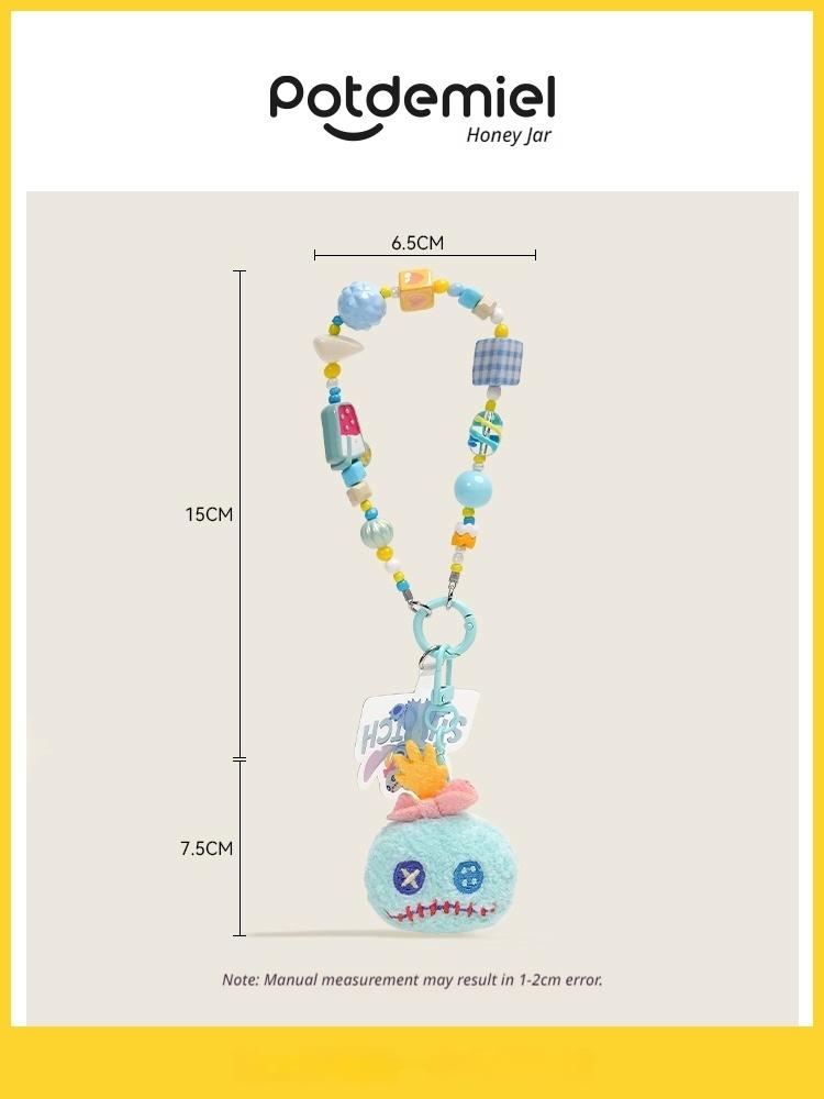 New Potdemiel Honey Jar Cute Judy Nick Strawberry Bear Mobile Phone Decorative Chain Jewelry Bag Pendant Rope Wrist Gift