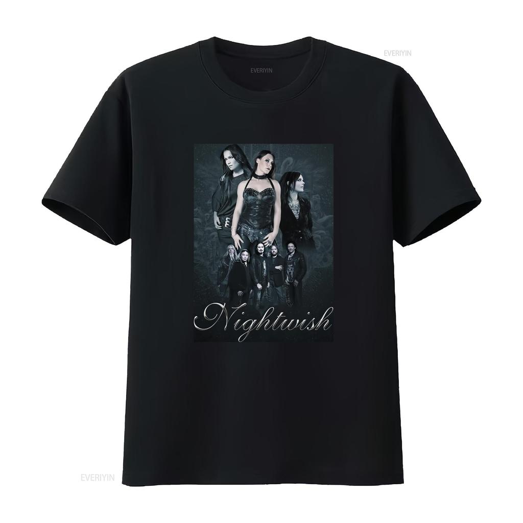 Nightwish Band Members Cotton Black T Shirt for Men in All Sizes vintage Washed Versatile Top For Everyday Wear