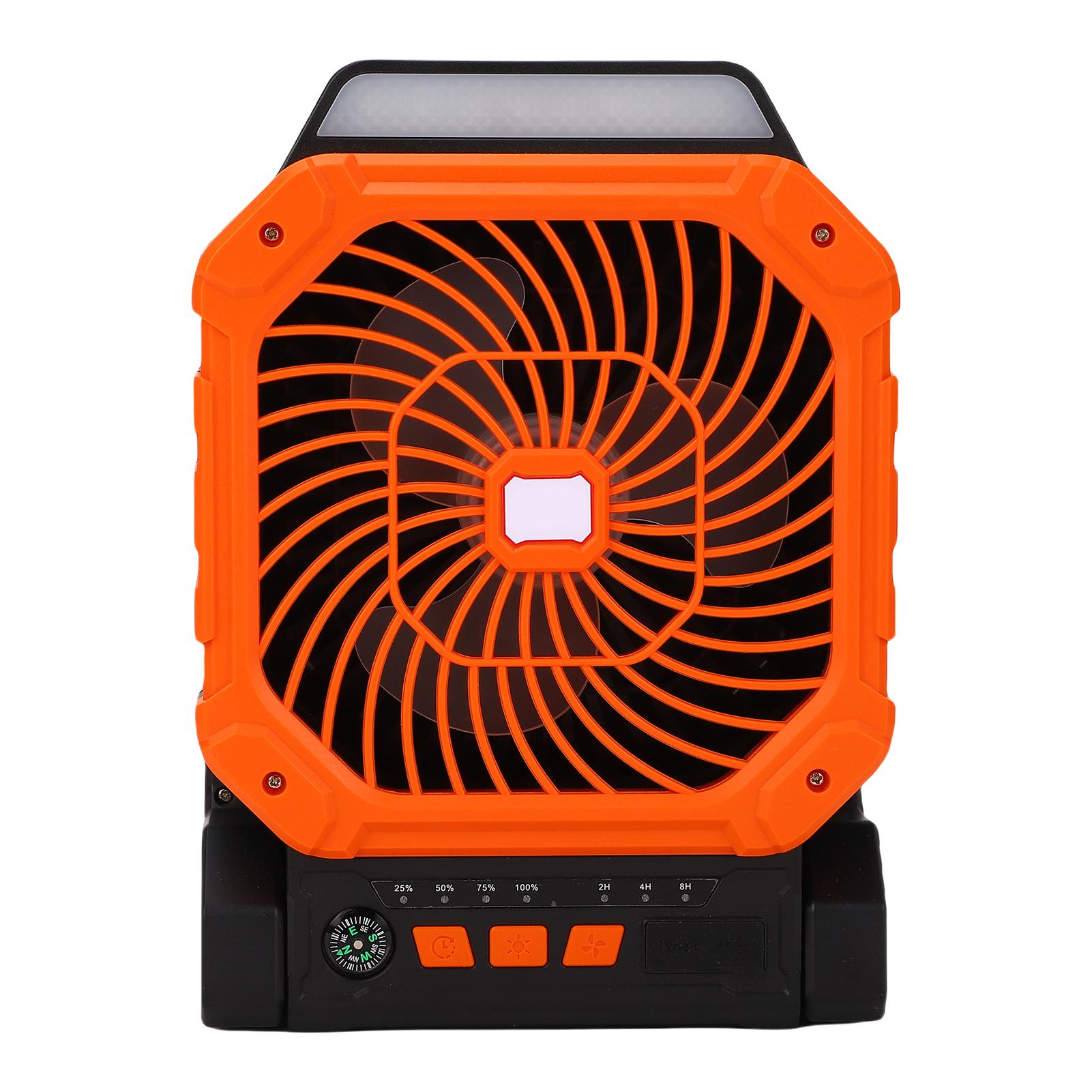 

Солнечный вентилятор для кемпинга 4 скорости 3 режима освещения Аккумулятор 7800 мАч Перезаряжаемый портативный вентилятор с таймером и