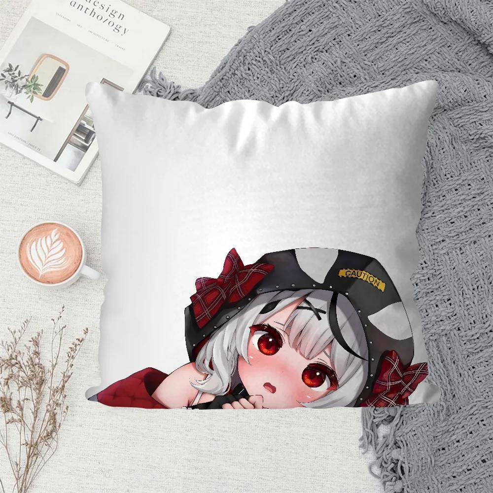 1PC Anime Girl Hololive Sakamata Chloe Game Pillow Case Sofa Decorative Home Double-sided Printing Short Plush Cushion Cover