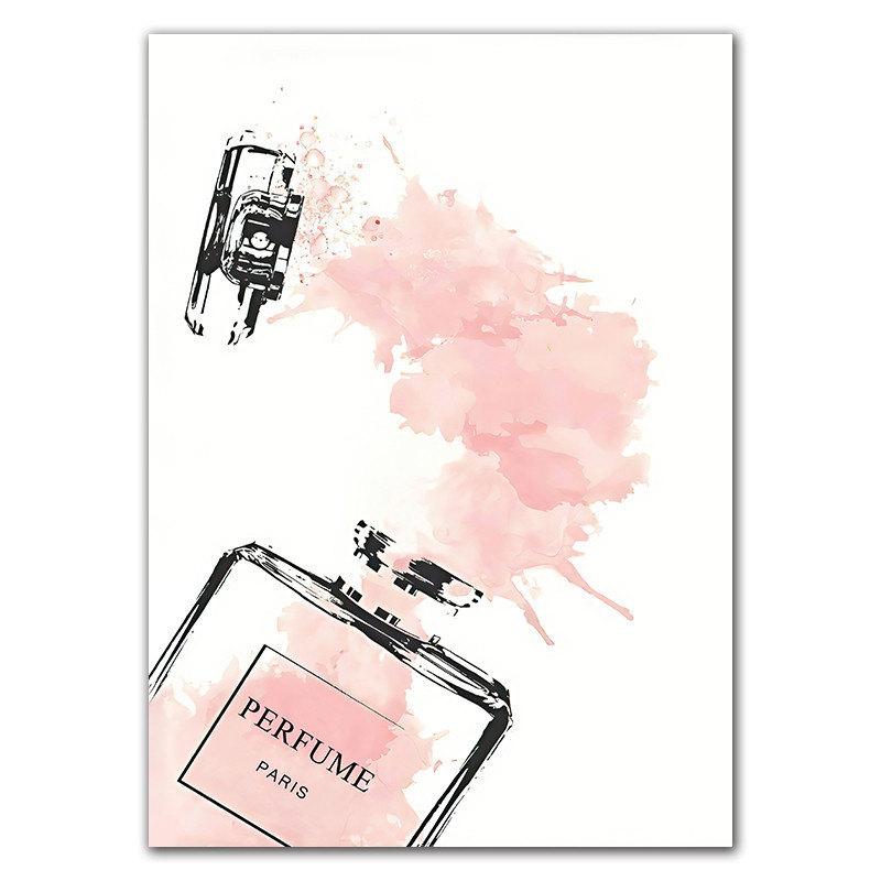 Modern Salong Skönhet Fransar Svarta Läppar Nordisk Väggkonst Dukmålning Kvinnor Affischtryck Enkelhet Parfym Böcker Bild HD3151
