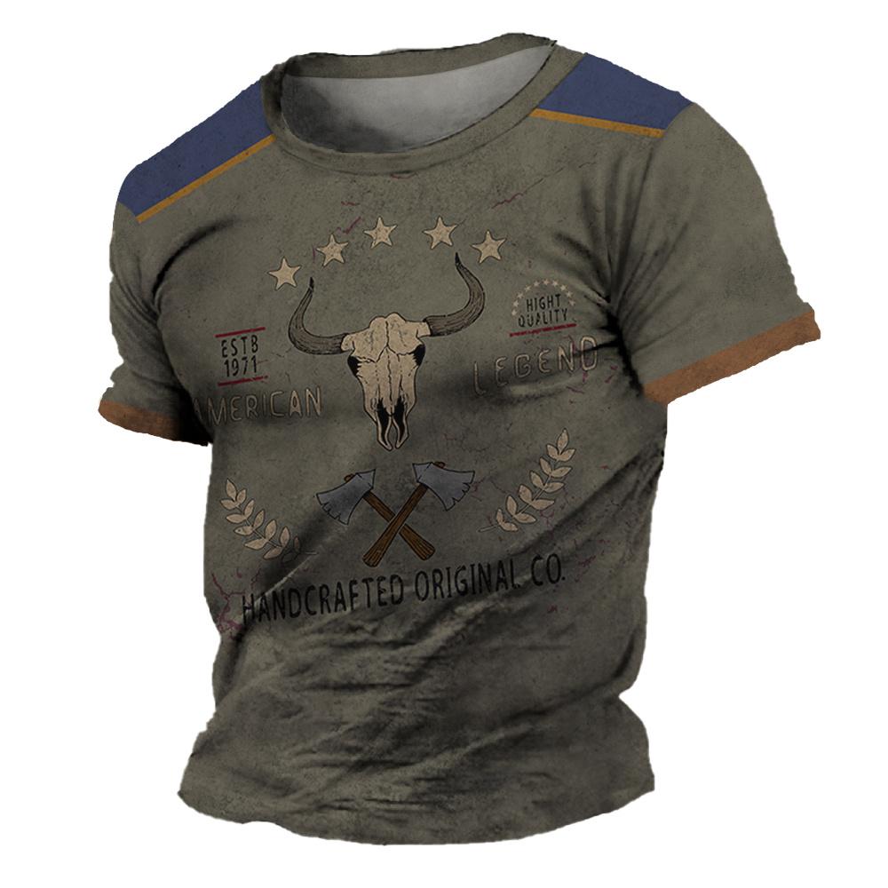 Vintage Yellowstone 3d Printing Harajuku Short Sleeve Tee Casual Streetwear Loose Pullover Men's T-shirts