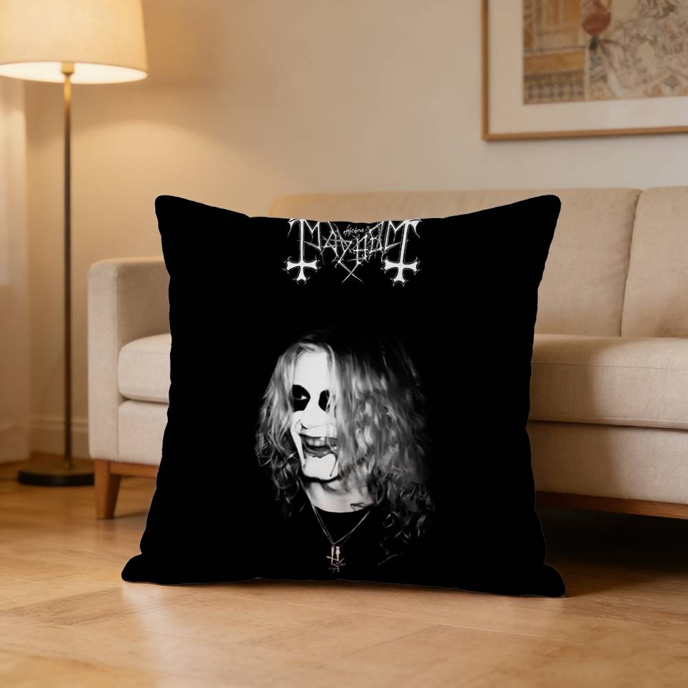 D-Darkthrone Mayhem Band Pillow Case Pattern Printed Pillowcase For Living Room Sofa Cushion Cover