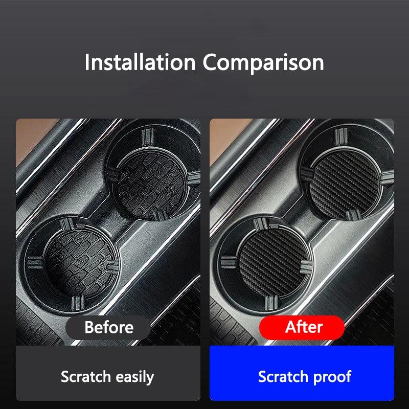 Nuovo 2025 Tappetino Portabicchieri in Carbonio per Auto in Pelle Antiscivolo per Mercedes Benz AMG W204 W205 W203 W212 W213 W206 W210 W124 W1