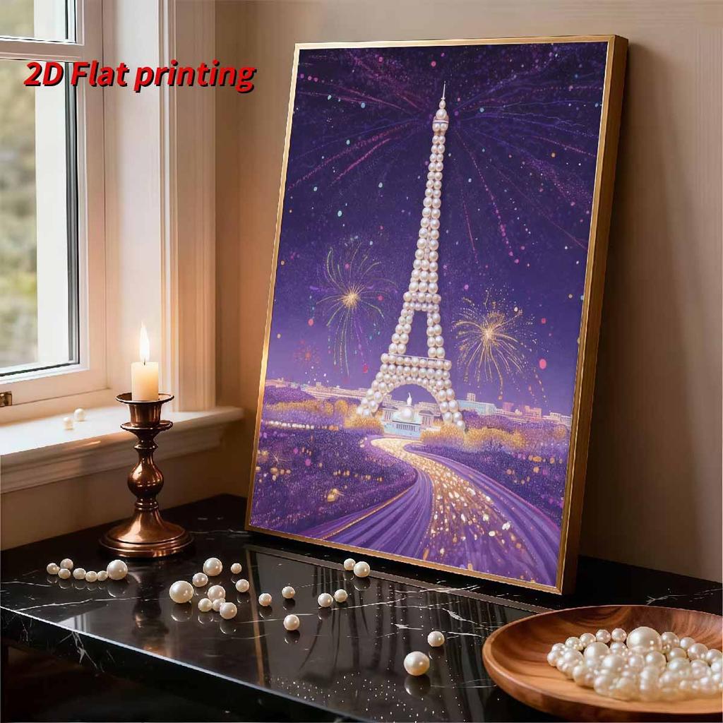 DIY Diamond Art Pearl Painting Kit for Adults, Romantic Tower Shaped Pearl Art Painting Wall for Home Office Decor Handmade Gift