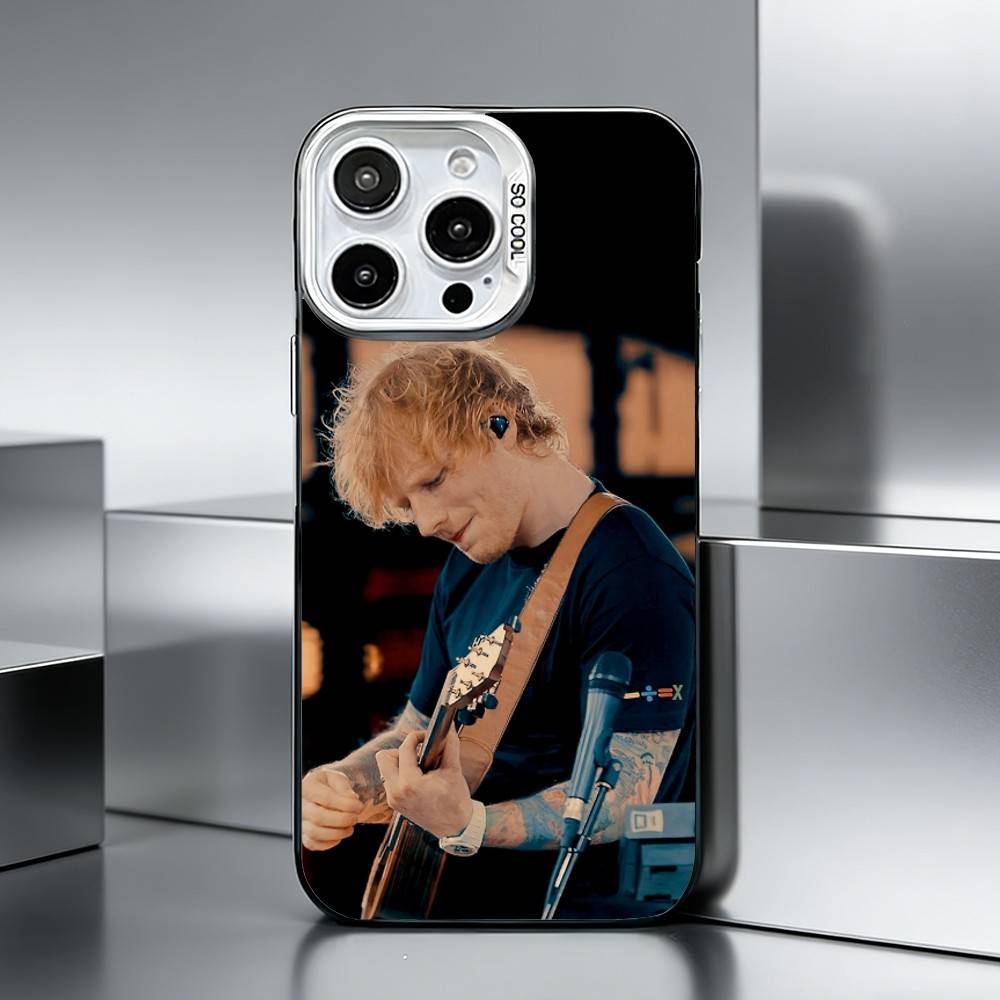 S-Singer E-Ed Sheeran Phone Case For iPhone 17,16,15,14,13,12,11 Plus,Pro Max,XS,Colored silver phone case