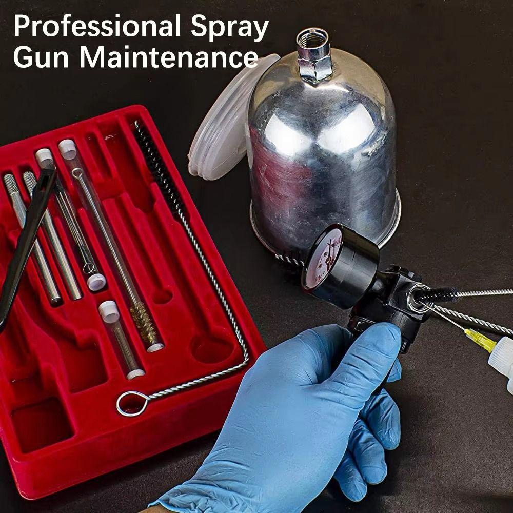 17/23Pcs Storage Case Spray Nozzle Cleaning Brush Set Airbrush Airbrush Maintenance Kit  Air Tools