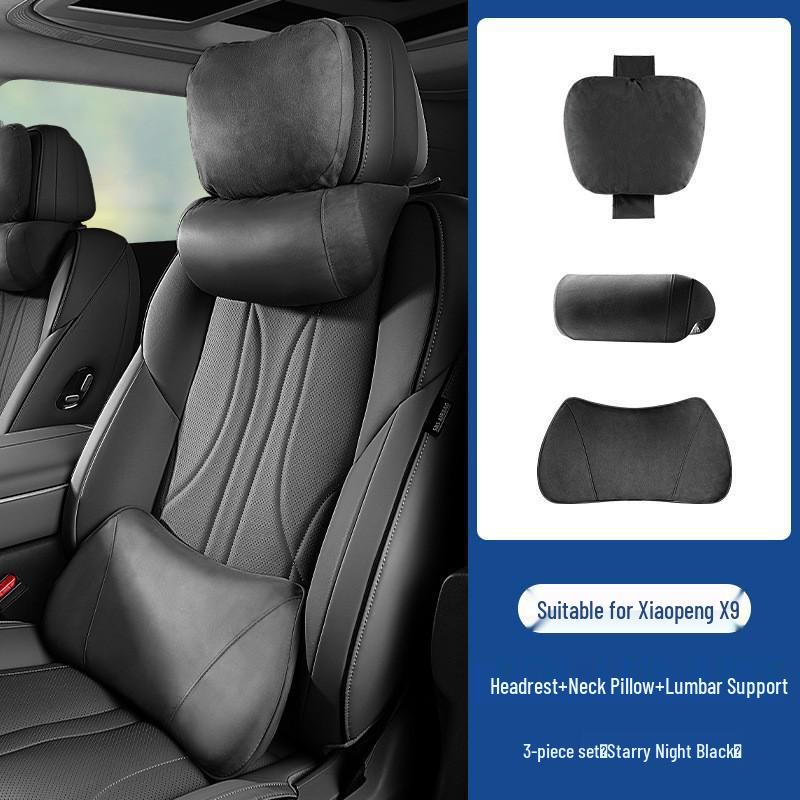 Xpeng X9 Car Headrest Neck Support & Lumbar Cushion Set