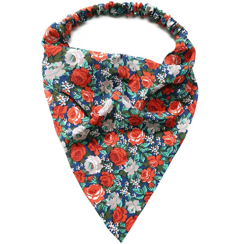 Gomas Elásticas para el Pelo Diadema Estampado de Flores Bufanda para el Pelo Bandanas Triangulares Florales