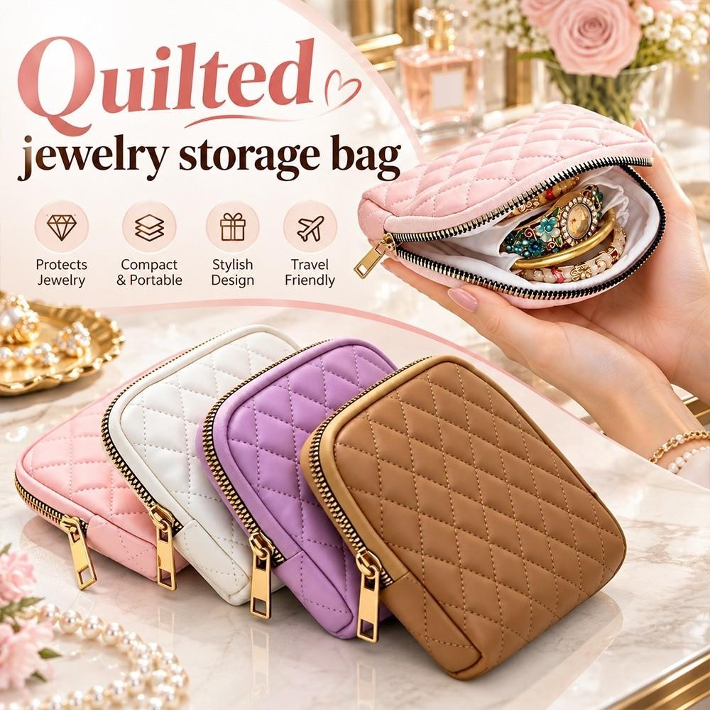 PU Jewelry Pouch Multi-Layer Compartments Jewelry Organizer Bag New Tangle Free Case For Women