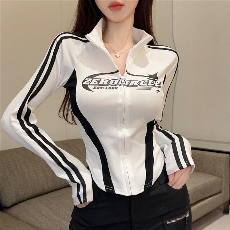 

2KWEIRD Футболка с длинным рукавом для женщин, облегающие однотонные топы, одежда Y2k, женская корейская уличная мода, трендовая S белый