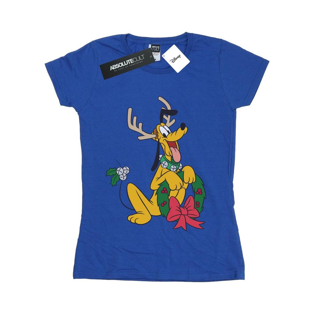 Disney Damen/Damen Pluto Weihnachts-Rentier-T-Shirt aus Baumwolle