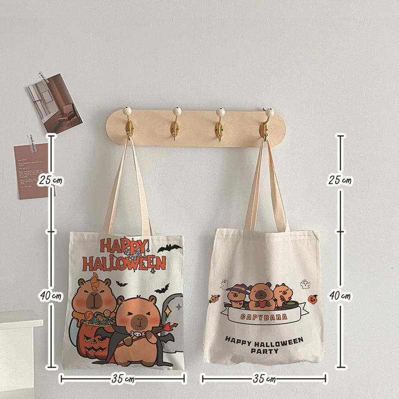 Bolsa Tote de Lona Grande de Desenho Animado para Mulheres 2025 - Versátil, Elegante para Compras e Ombro