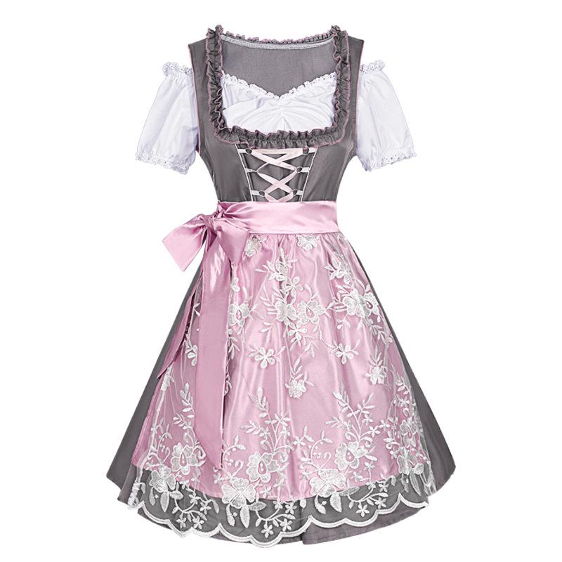 2025 Euro-American Beer Fest Women's Lace Maid Dress Set, Color Block, Plus Size Skirt