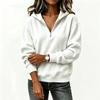 Women's Casual Striped Half-Zip Long Sleeve Hoodie