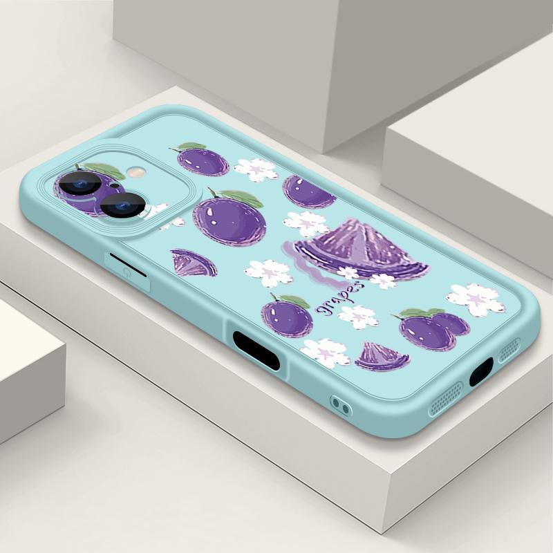 For iPhone 16 Pro Max Fruit Print Phone Case For iPhone 16e 15 14 13 12 Pro Max Plus 11 XR XS Flower Print Phone Case TPU Soft Shockproof Case Cover