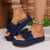 New Large-sized Thick-soled Sponge Shoes for Women One-shoulder Flip-flops Devotion
