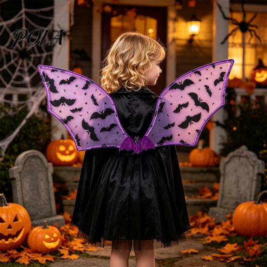 Portable Costume Gear Bat Wing for Kids Girls, Halloween Fairy Versatile Wings Parties, Cosplay, Festivals, Stage Performance Durable Cosplay