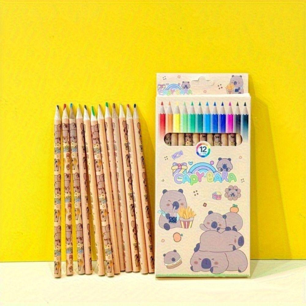 Nuove 12 Colori Matite Colorate Capibara Schizzo Disegno Materiale Artistico Matita Colorata Cartone Animato Matita Colorante in Legno Scuola Ufficio
