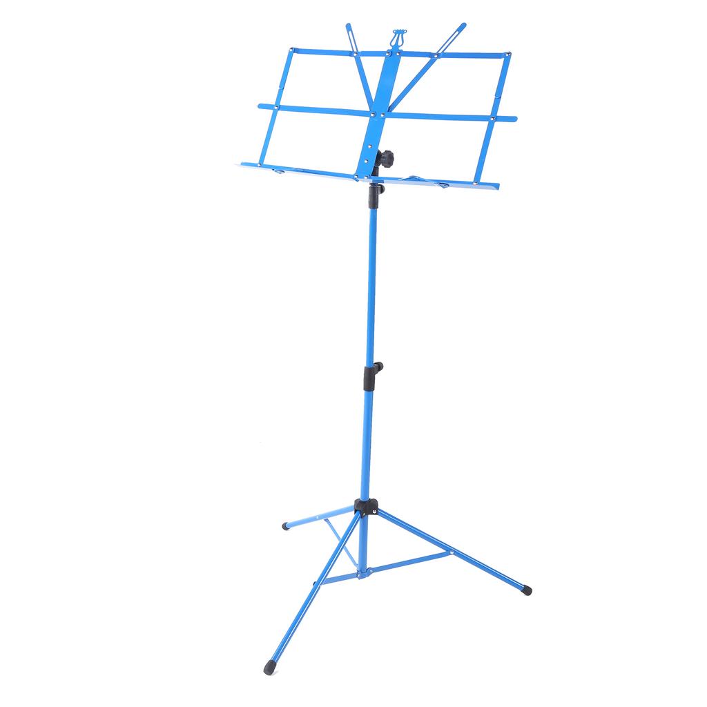 Malý hudební stojan Kovová přenosná police Snadná montáž Zvedací sklopný nastavitelný stojan pro rodinné použitíModrá