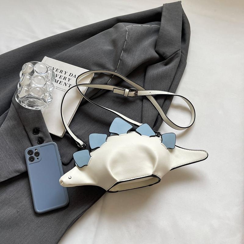 1 Stück Damen Kontrastfarbe PU Umhängetasche Persönlichkeit Mode Geformt Dinosaurier Damen Tasche Geeignet für Handy Geldbörse Kartenhalter Qualität