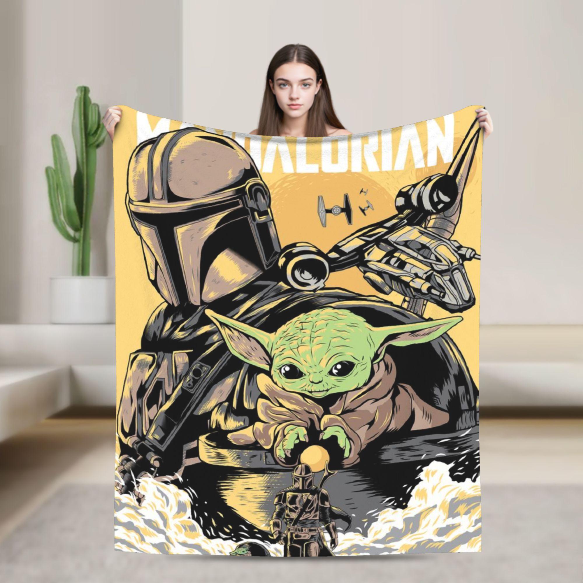 

Grogu W-Warss Baby Yodas Blankets Quality Soft Warm Bedding Throws Autumn Decorative Living Room Graphic Bedspread 75x90cm