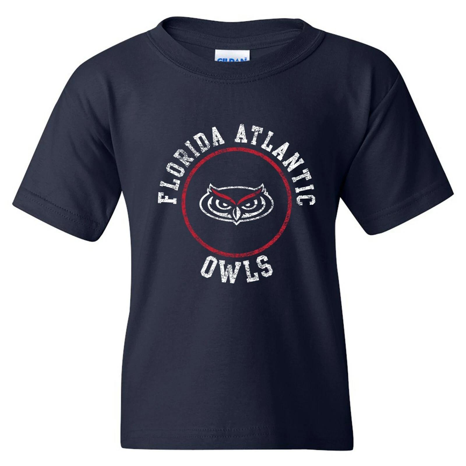 Florida Atlantic Owls Distressed Circle Logo University Youth T-Shirt - Navy S