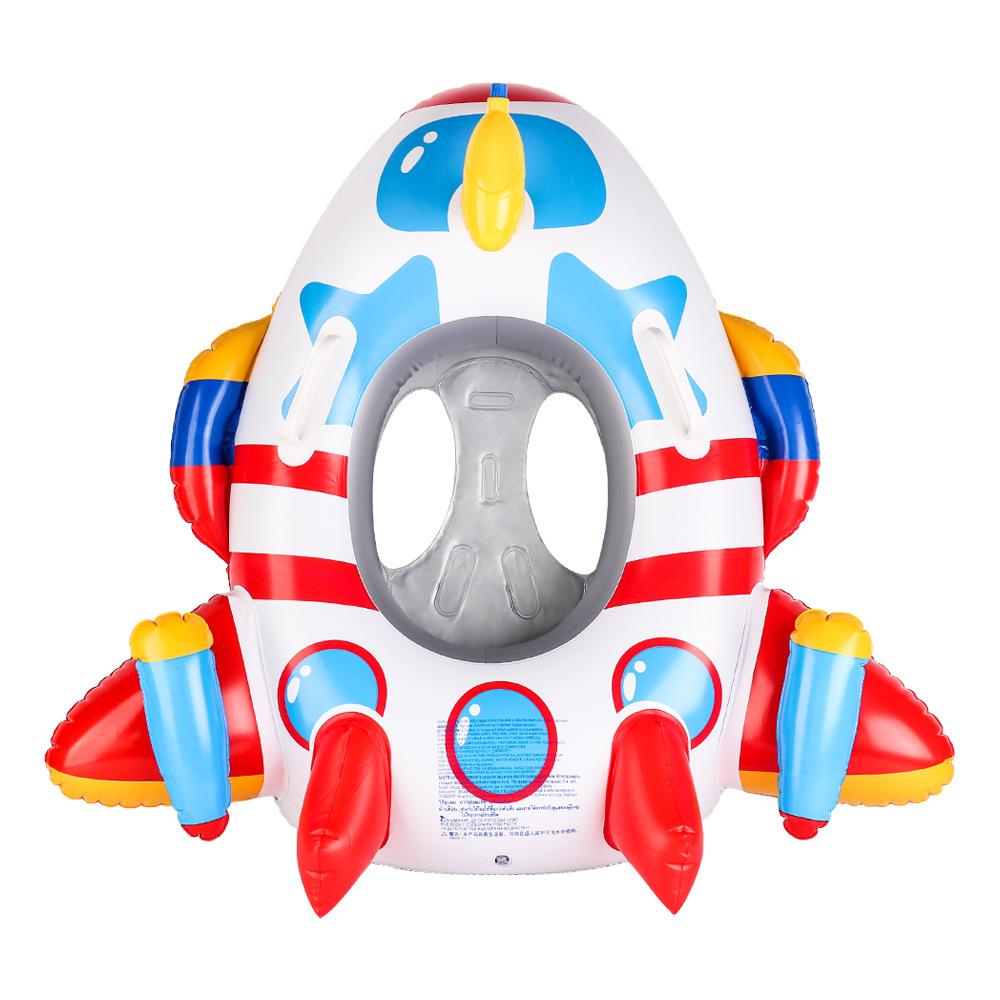 New INS Fighter Plane Swimming Ring for Kids Inflatable Seat Float with Water Gun Horn Steering Wheel Summer Pool Toy