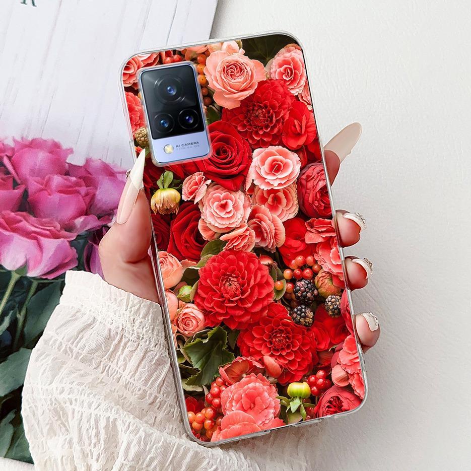 For Vivo V21e Case V2061 Cute Cat Lion Painted Cover Soft Silicone Phone Cases For Vivo V21 V2066 V2108 V 21 VivoV21 E 4G Fundas