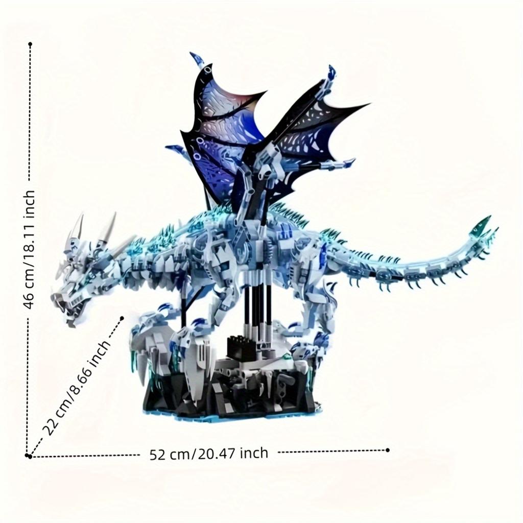 Mechanical Ice Dragon Set, Made Of Abs Material, A Cool Gift For Movie Fans, The Top Choice For Christmas, Halloween, Or Birthday Surprise Gifts