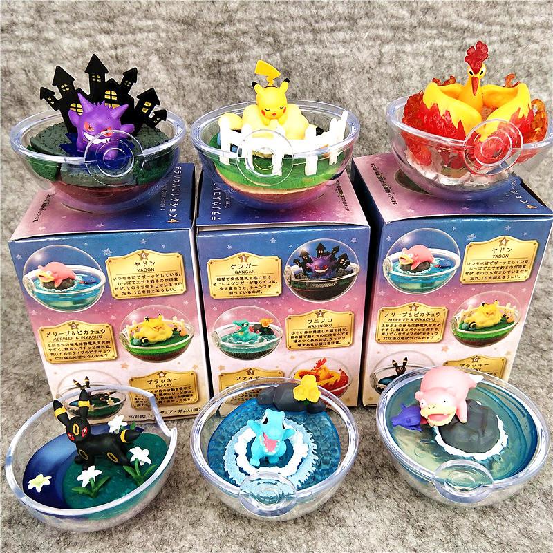 Pokemon Poke Ball Series Bind Box Toys Gengar Eevee Totodile Moltres Slowpoke Figure Model Collectible Ornaments Kids Gifts