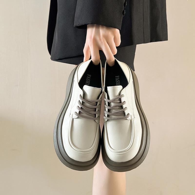 

Новые женские лоферы во французском британском стиле на маффиновой подошве, мягкие эластичные амортизирующие нескользящие туфли для спорта и отдыха с увеличением роста 35 хаки