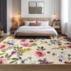 Tappeto da Salotto Floreale Bohemien, Poliestere Morbido Antiscivolo, Tappeto Vintage, Camera da Letto, Sala da Pranzo, Ufficio, Regalo, Casa