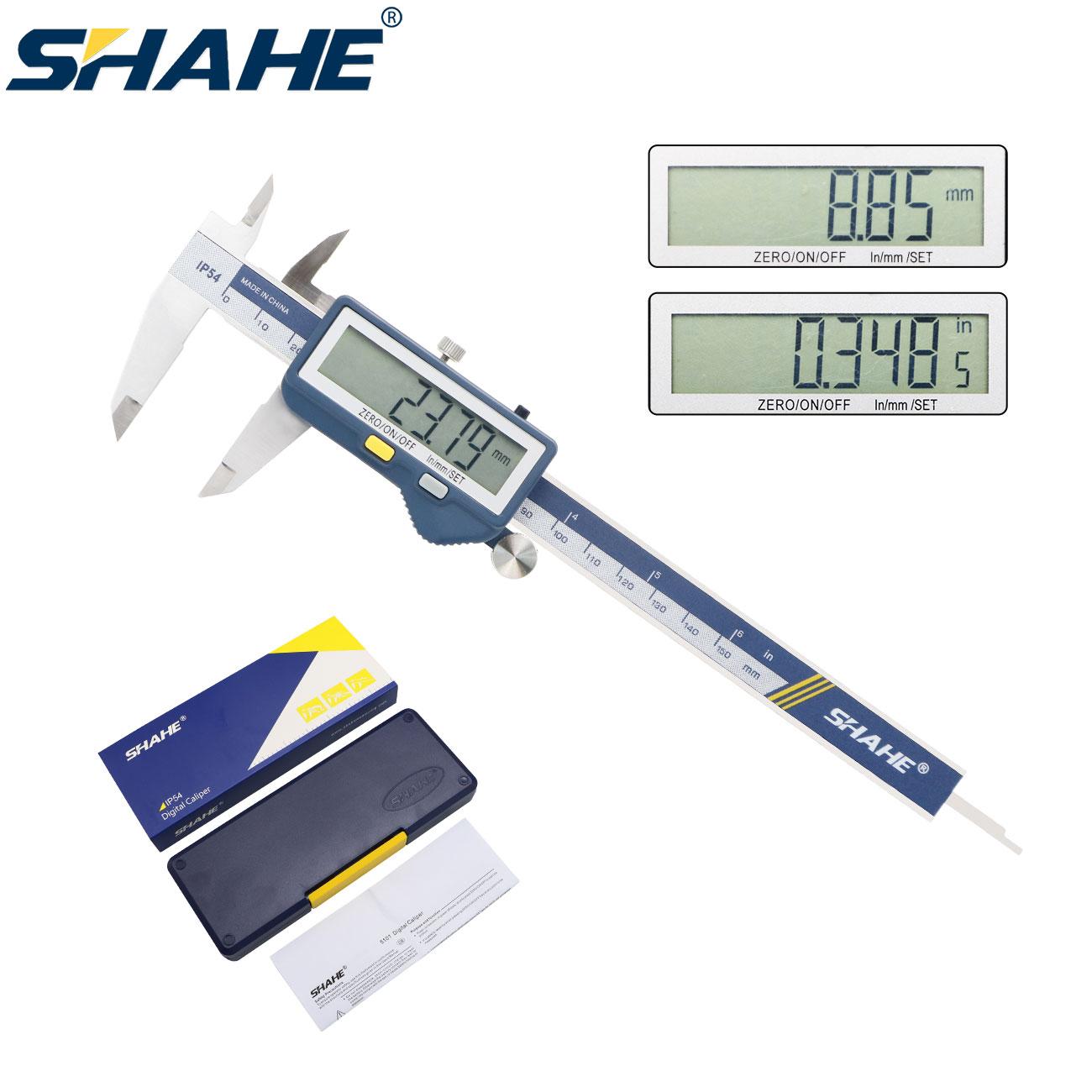 SHAHE Built-in Wireless Caliper 150/200/300 mm Stainless Steel Digital Caliper With Large Screen Micrometer Caliper Digital 0-150 mm
