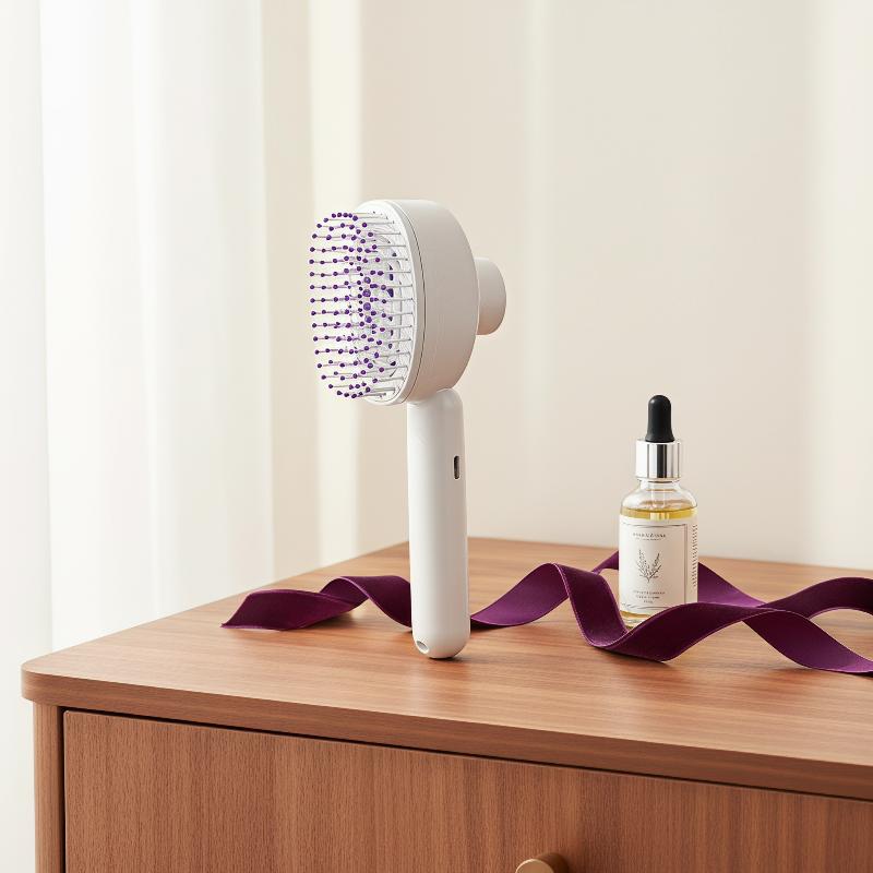 Electric Spray Hair Brush Rechargeable Water Spray Hair Brush Anti-Static Hair Brush Reduce Frizz Electric Steam Massage Comb