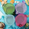 Net Yarn Shell Storage Bag Round Shape Cosmetic Organizer Collection Bag Finishing Collection Adjustable Shoulder Strap