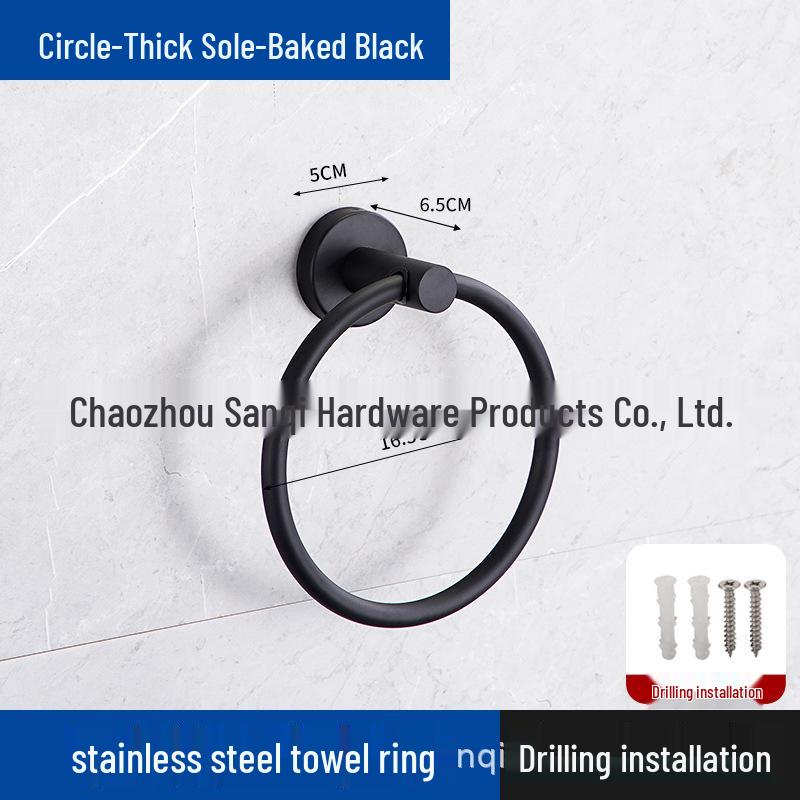 304 Stainless Steel Wall-Mounted Towel Ring for Bathroom, Kitchen, and Hotel Use