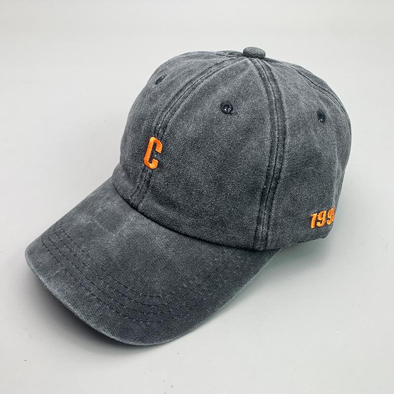 Kpop Retro Minimalist Letter C Men'S And Women'S Baseball Caps Cotton Versatile Sports Breathable Sun Hats