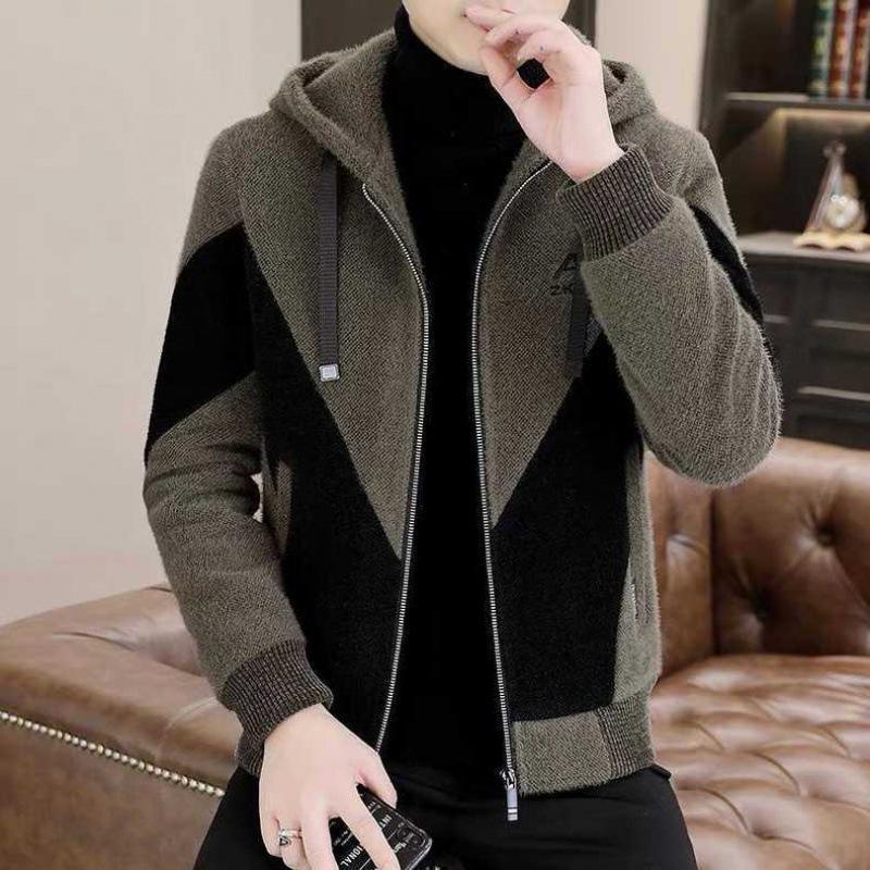 Trendy Hooded Jackets for Men in Autumn and Winter, Korean-style Casual Woolen Winter Wear, and Stylish Men's Trench Coats