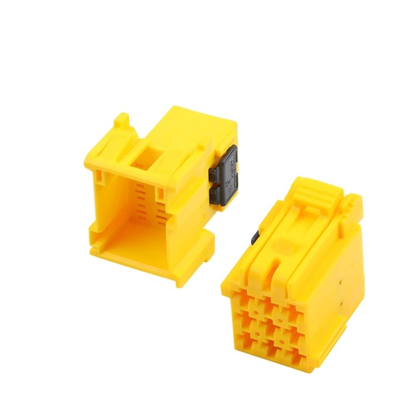 9 Hole Terminal Housing Yellow Polymer Shell with 9 Metal Terminals for Vehicle Wiring Repair and Service Work