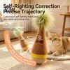 Plush Cat Teaser with Wood Base Wooden Wobble Toy, Self-Righting Tumbler Feather for Indoor Cats, Interactive Safe Clawing Toy Punching Bag