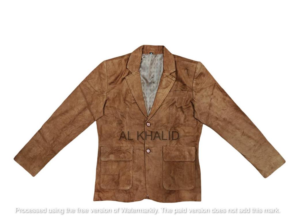 Designer New Men Casual Formal Stylish Brown Genuine Soft Suede Leather Blazer
