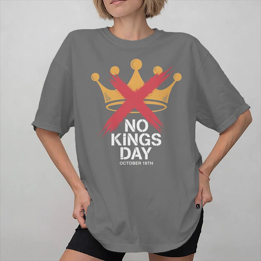 Graphic Printed No Kings In America T Shirt For Unisex  100 Cotton Tee Shirt Short Sleeve Clothing