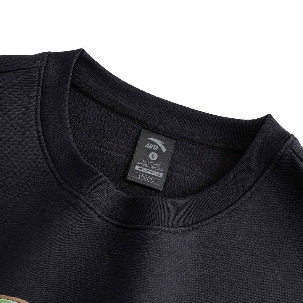 Anta Lifestyle Series Pullover Sweatshirt 2026 Spring Women Sweatshirt Basic-Black 962618704-2