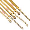5pcs Stainless Steel Flat Snake Chain with Clasp Extended Chains 3-6mm DIY Men Necklace Jewelry Making Findings Accessor No Fade