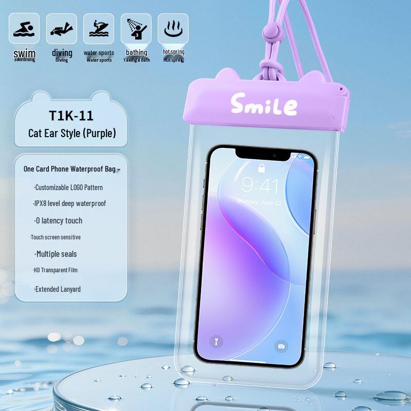 X8 Cartoon TPU Waterproof Floating Phone Case - Touchscreen Compatible for Swimming & Rafting