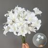 Fashion 3 Heads Artificial Lilis DIY Flower Realistic Fake Flowers Multicolor Plastic Flower Bouquet Home Decoration
