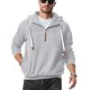 Herren Winter Hoodie Reißverschluss Halboffen Stehkragen Einfarbig Locker Pullover Sport Top Elastische Bündchen Halten Warm Alltagskleidung