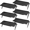 Hoteam 6 Pieces TV Top Screen Shelf Adjustable Monitor Top Shelf Plastic TV Video Game Storage Game Console Black Router Stand Audio Video Shelving